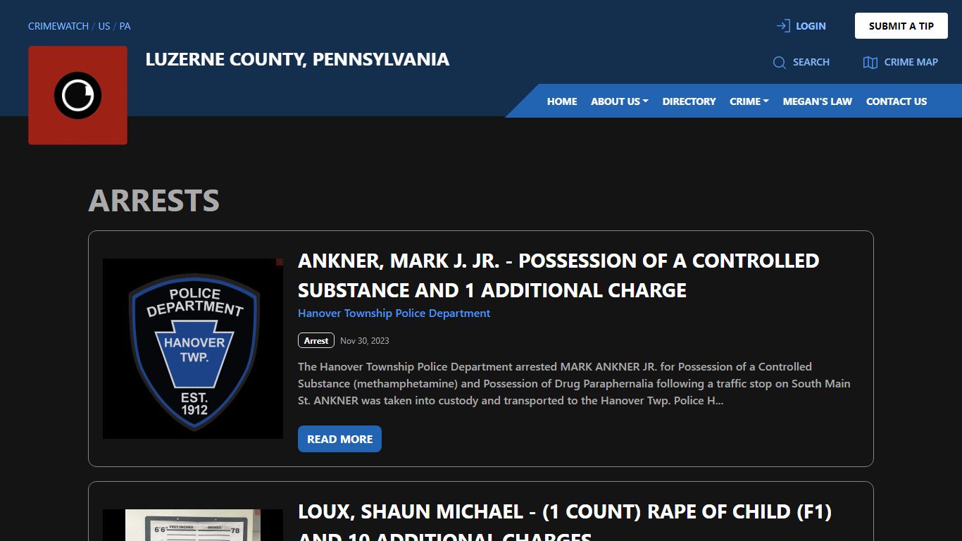 Arrests for Luzerne County, Pennsylvania | CRIMEWATCH